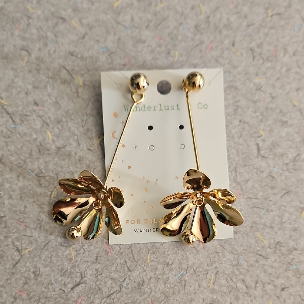 Wanderlust + Co Capri Drop Gold Earrings